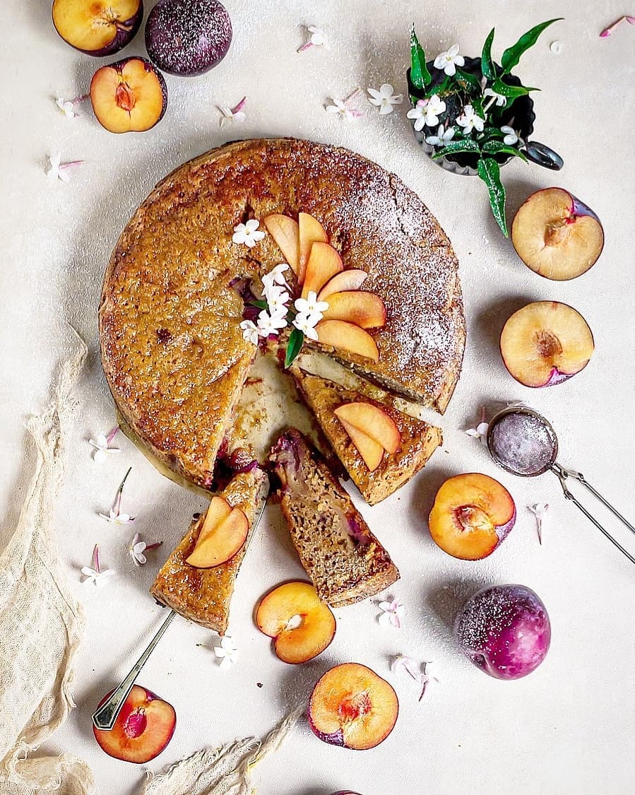 Moist Vegan Plum Cake