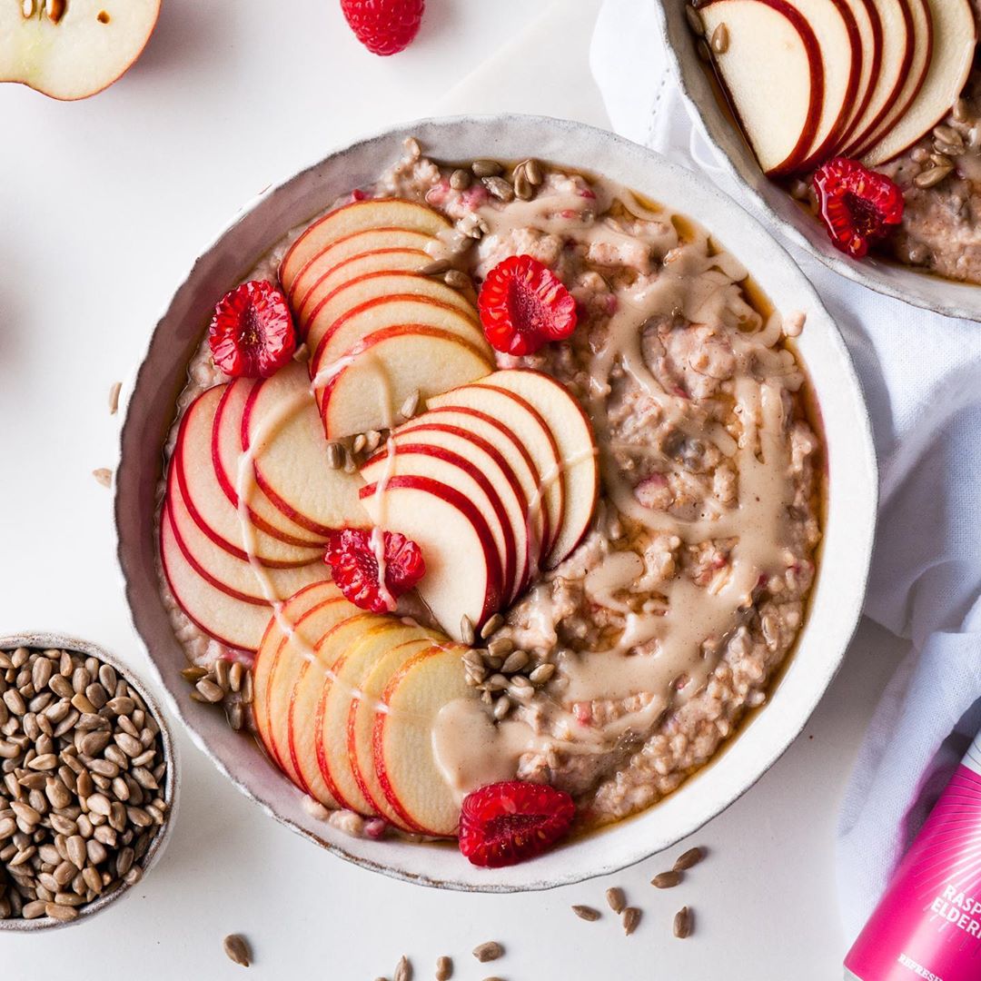 Raspberry and Apple Porridge Breakfast