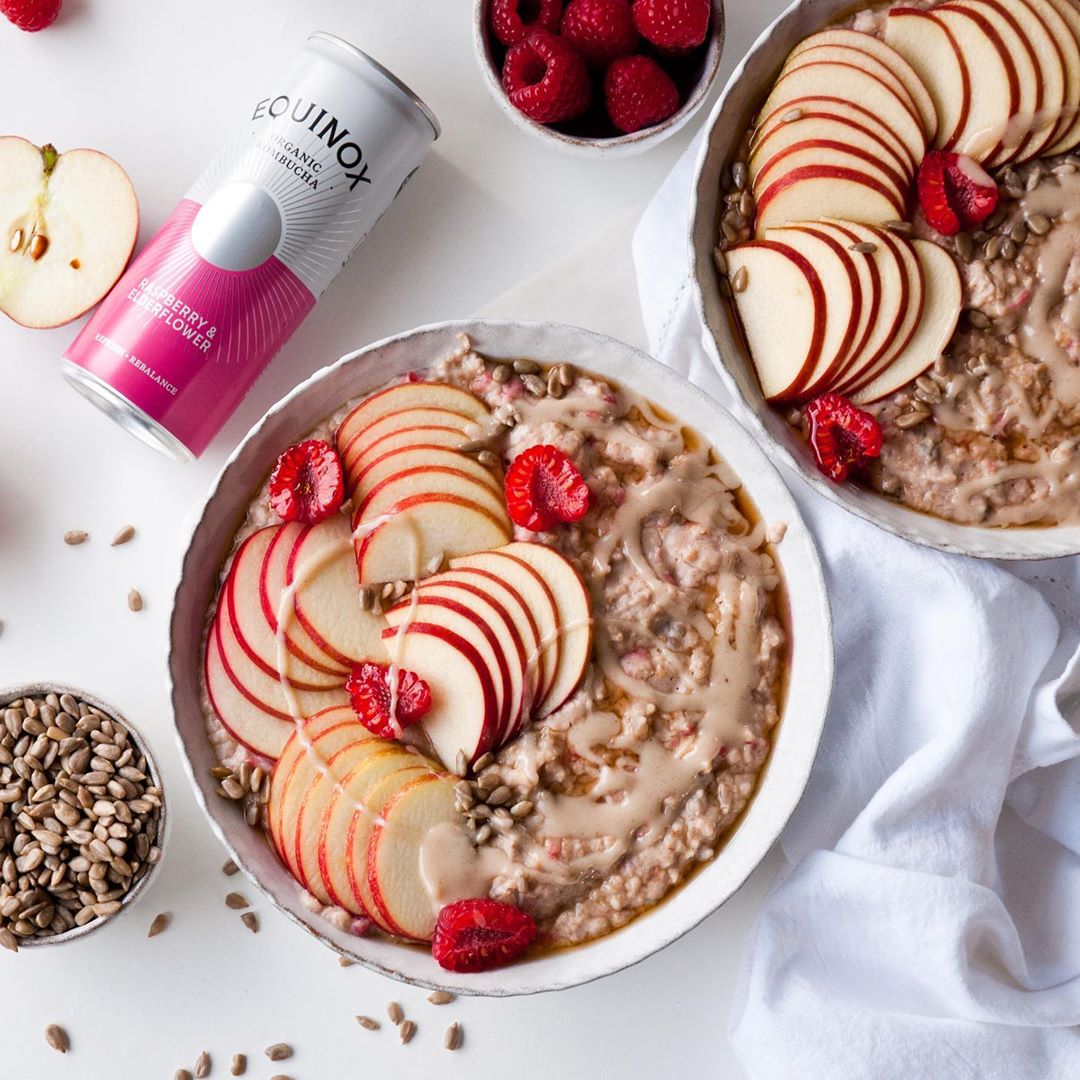 Raspberry and Apple Porridge Breakfast