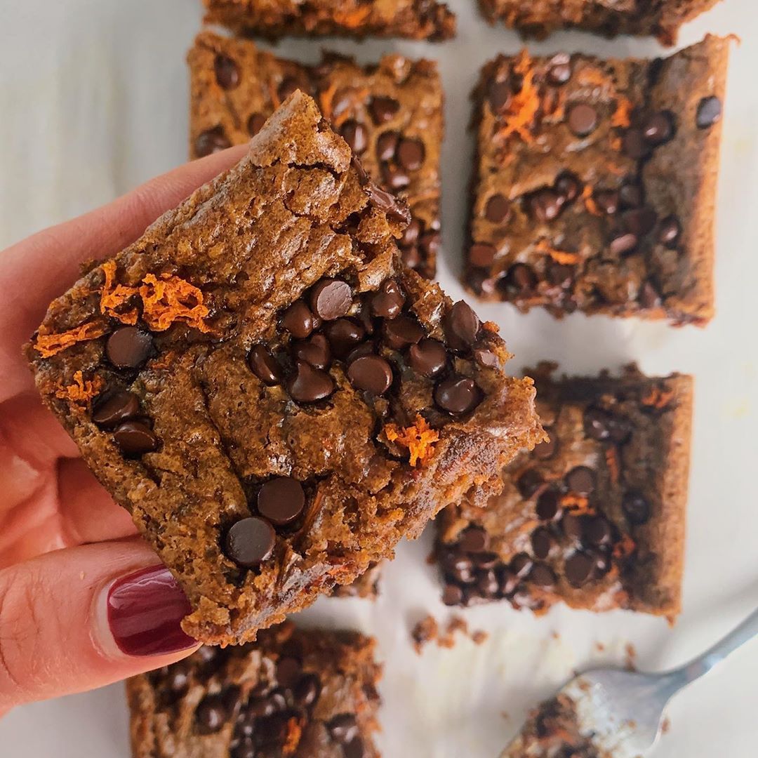 Vegan Almond Butter Carrot Cake Blondies