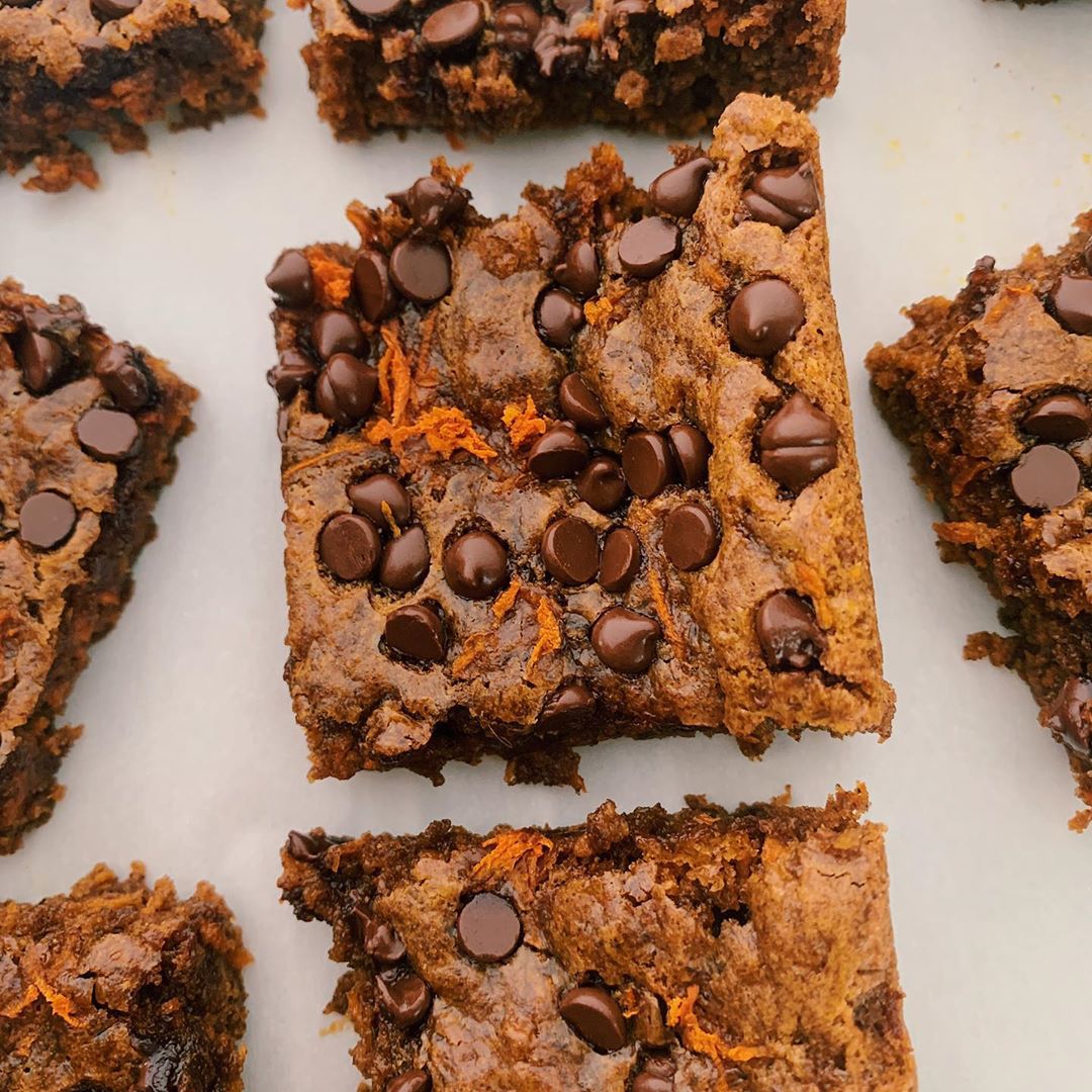 Vegan Almond Butter Carrot Cake Blondies