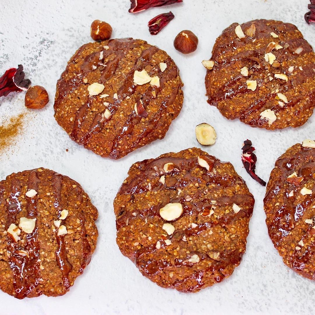 Chocolate Protein Hazelnut Oat Cookies