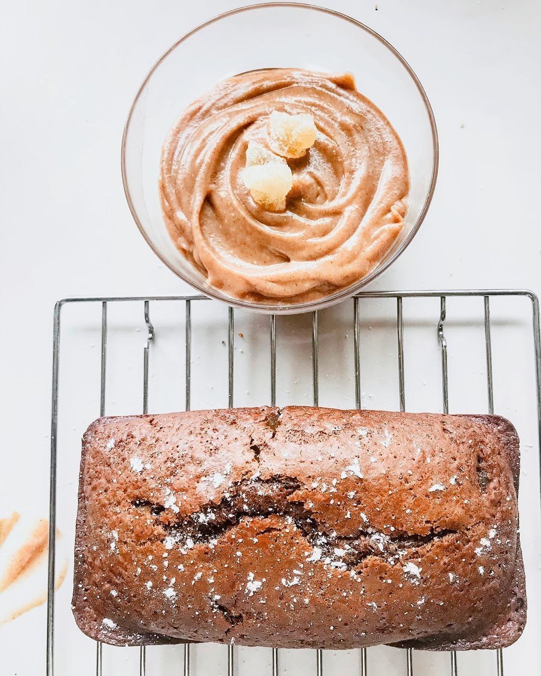 Vegan Gingerbread Loaf with Date Caramel