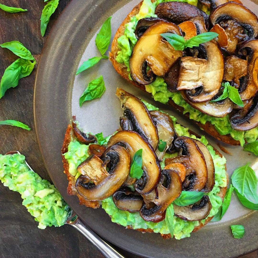 Garlicky Mushroom and Avocado Toast