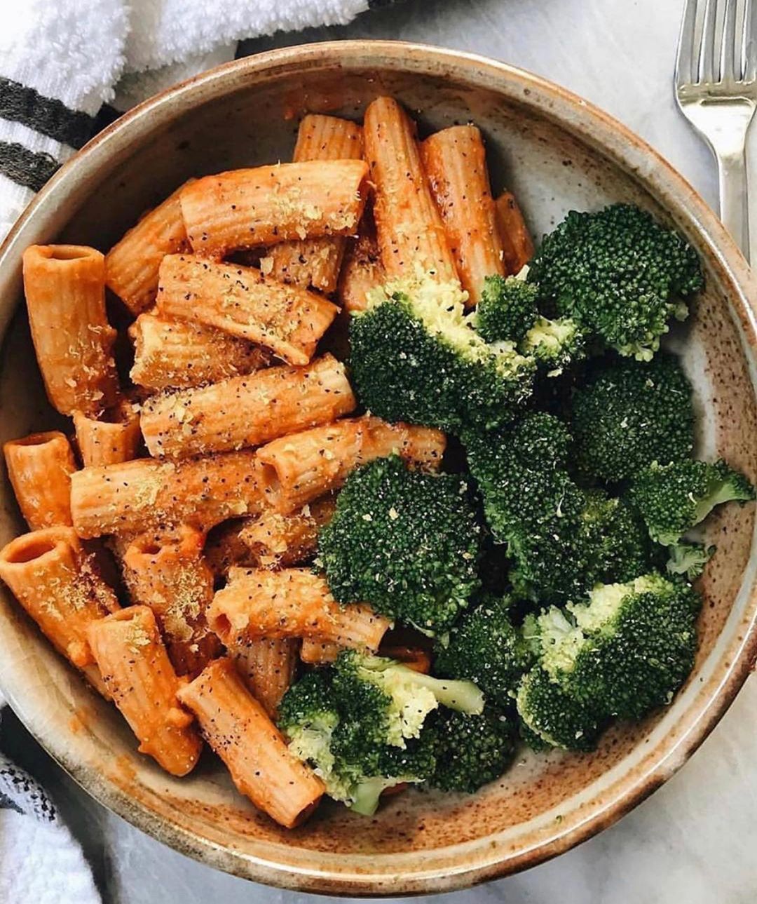 Vegan Rigatoni with Vodka Sauce and Broccoli