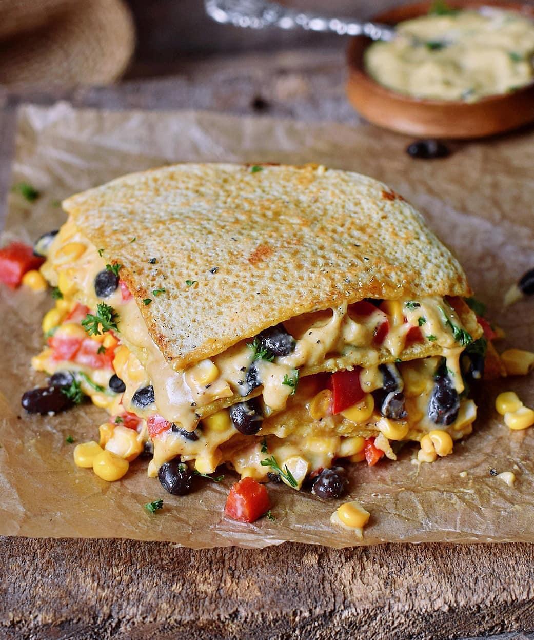 Vegan Quesadilla with Black Beans