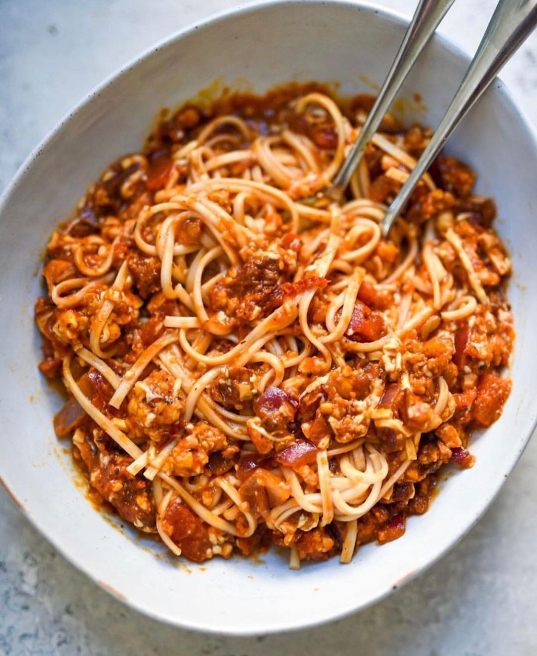 Vegan Tempeh Pecan Bolognese