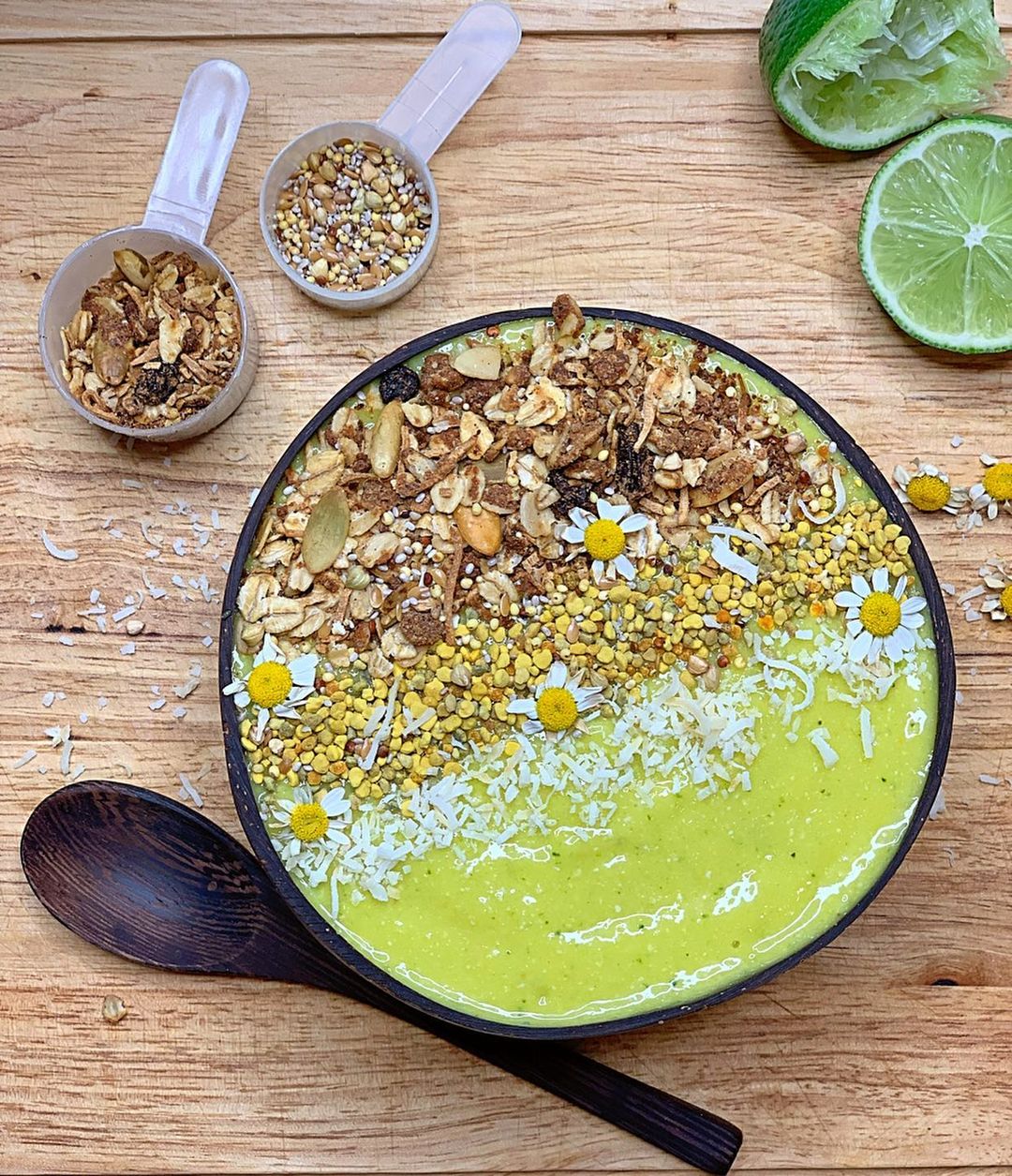 Coconut Smoothie with Fresh Fruits and Mint