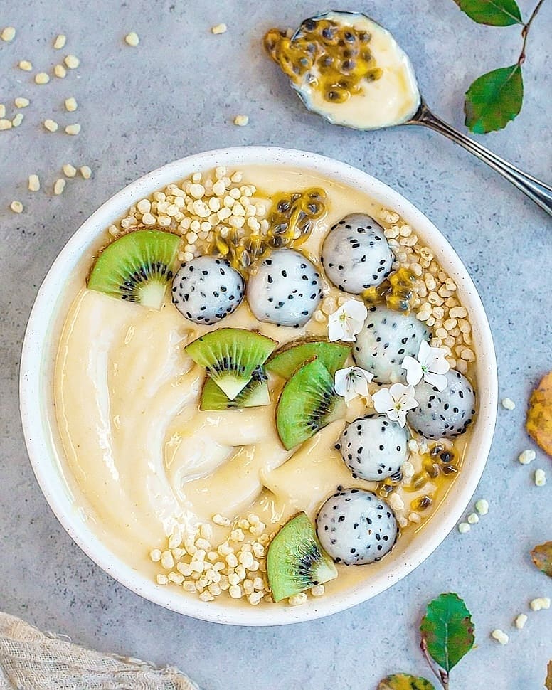 Refreshing Mango and Passionfruit Smoothie Bowl