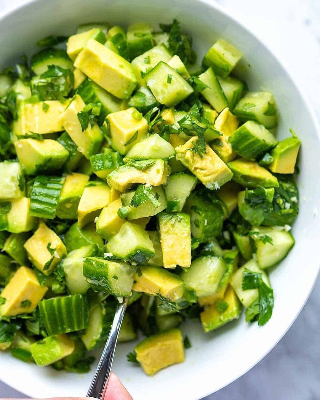 Avocado Cucumber Salad with Lime Dressing
