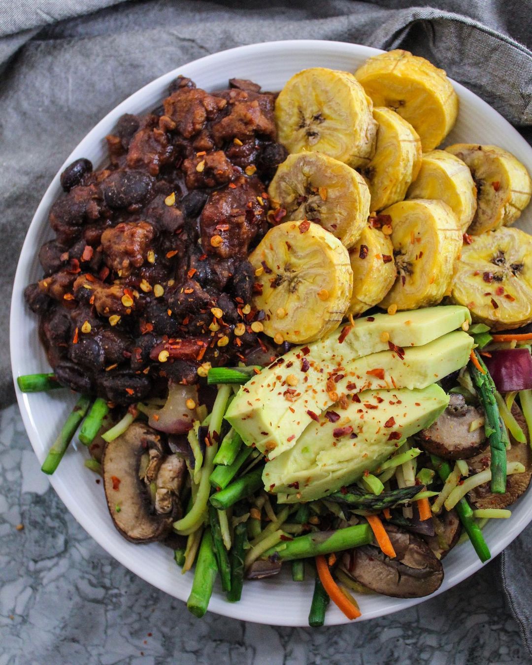 Vegan Adobo Black Beans and Sautéed Veggies