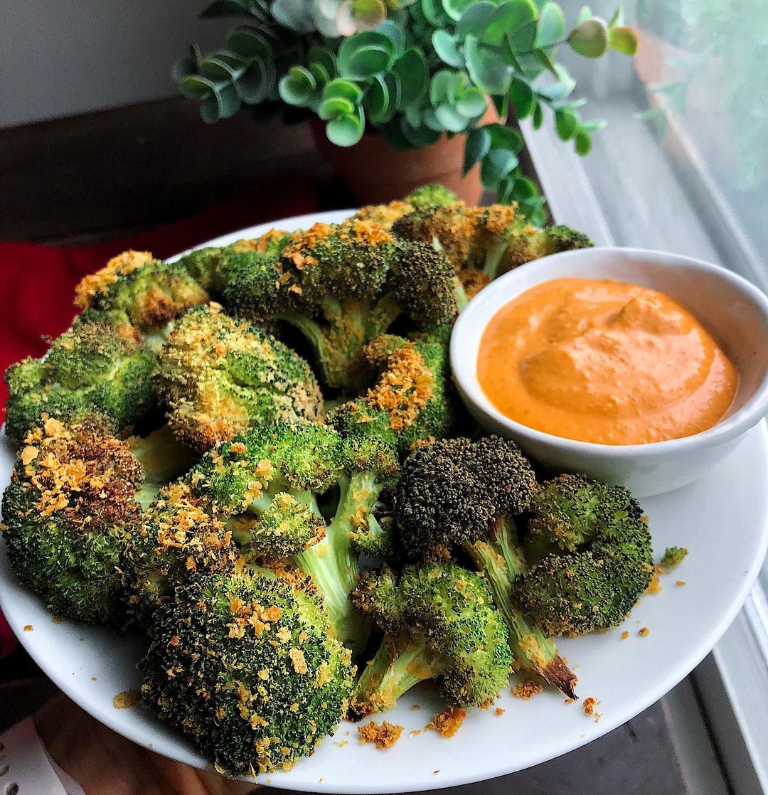 Air Fried Cheesy Broccoli