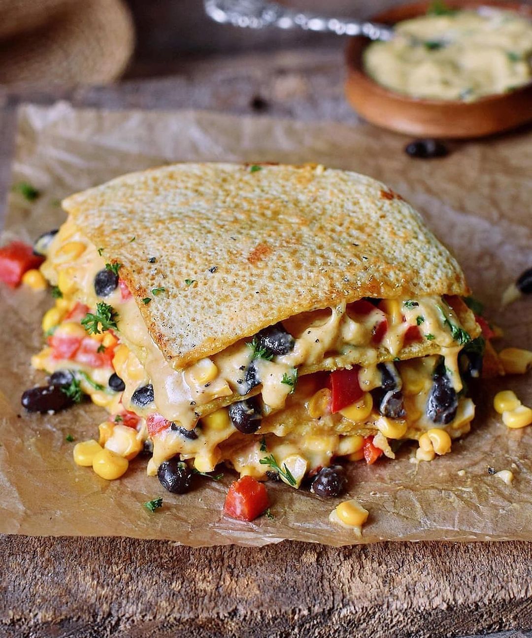 Vegan Quesadilla with Black Beans