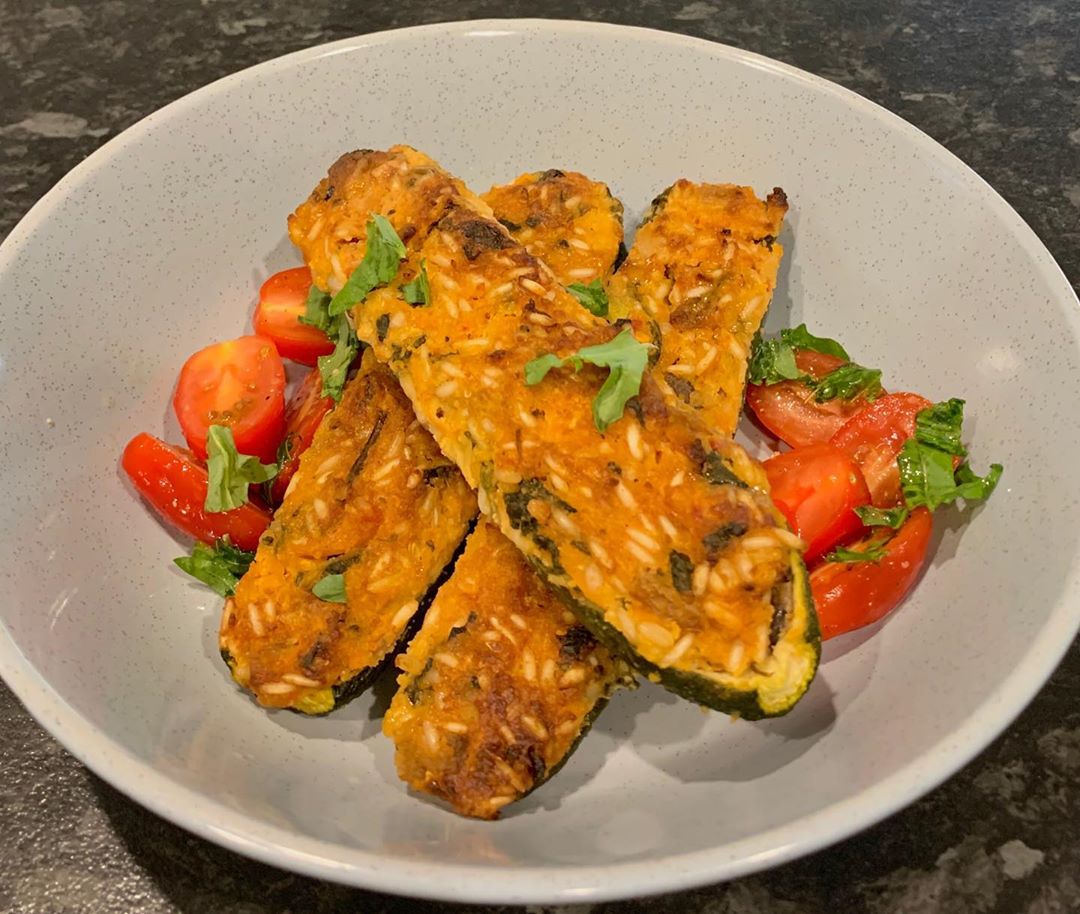 Stuffed Zucchini with Rice and Vegetables
