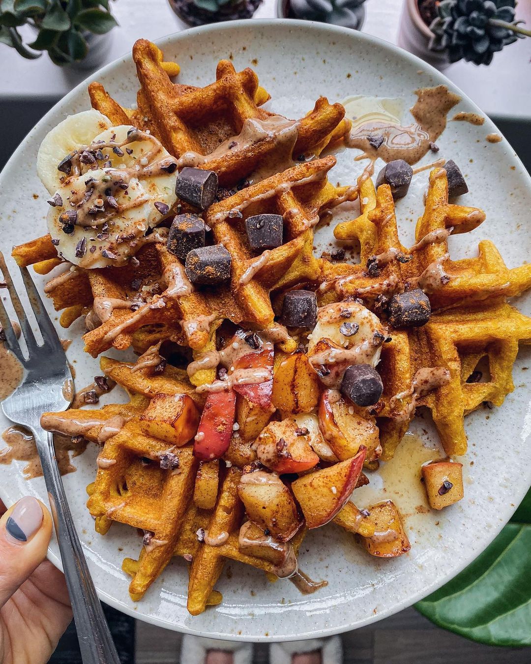 Sweet Crispy Fluffy Paleo Pumpkin Waffle