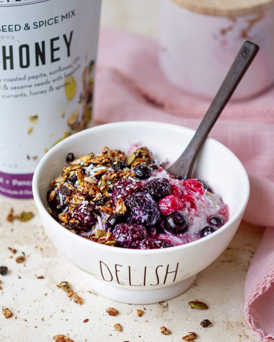 Delish Weekend Messy Berry Oats