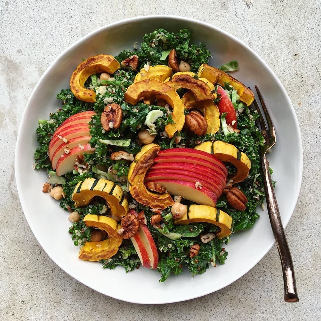 Autumnal Kale and Squash Salad