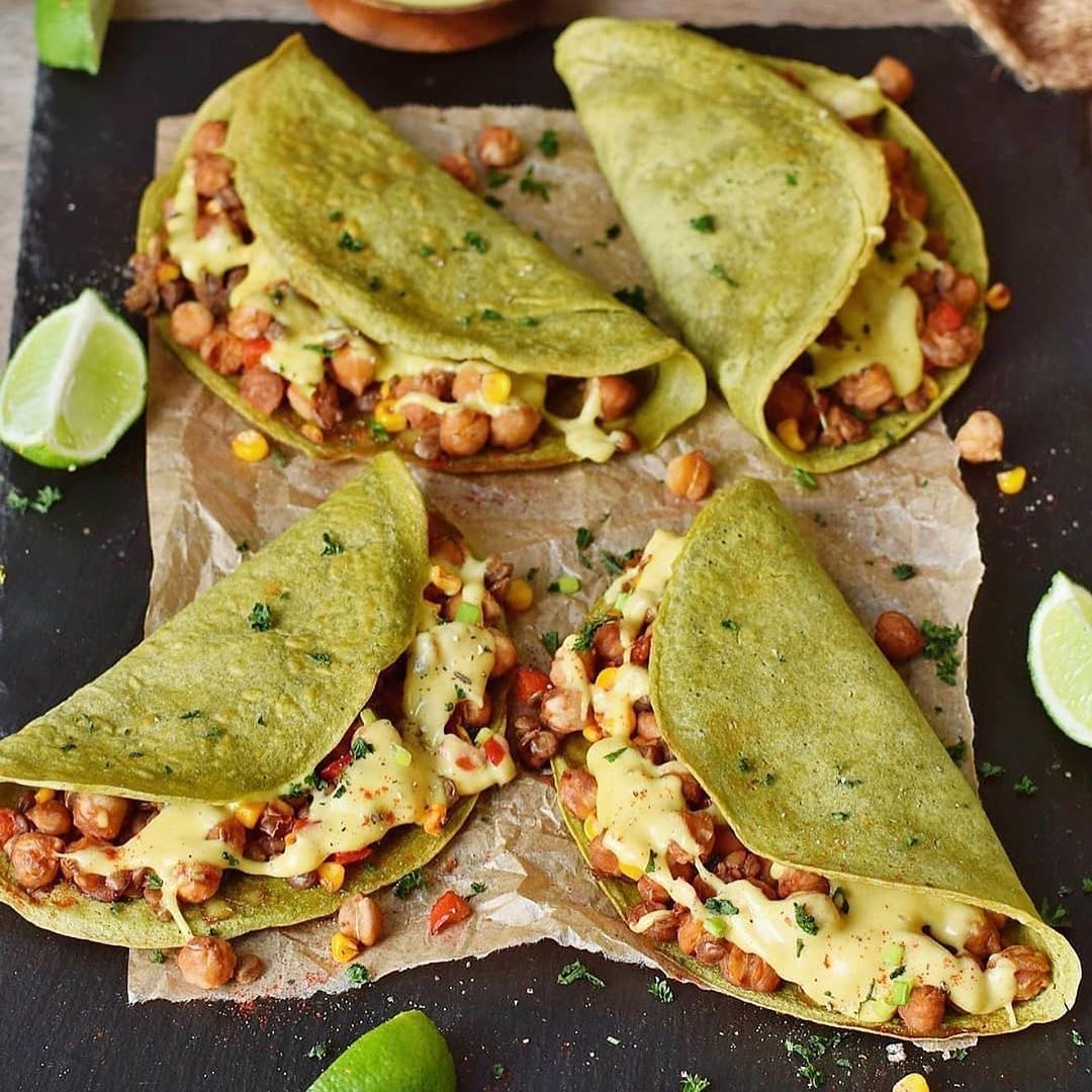 Oven Baked Spinach Tacos