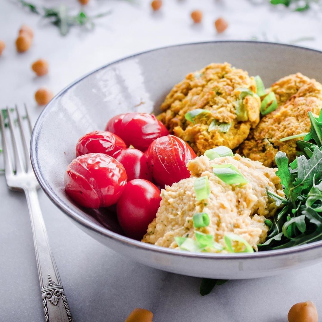Simple Vegan Gluten-Free Chickpea Fritter Bowls