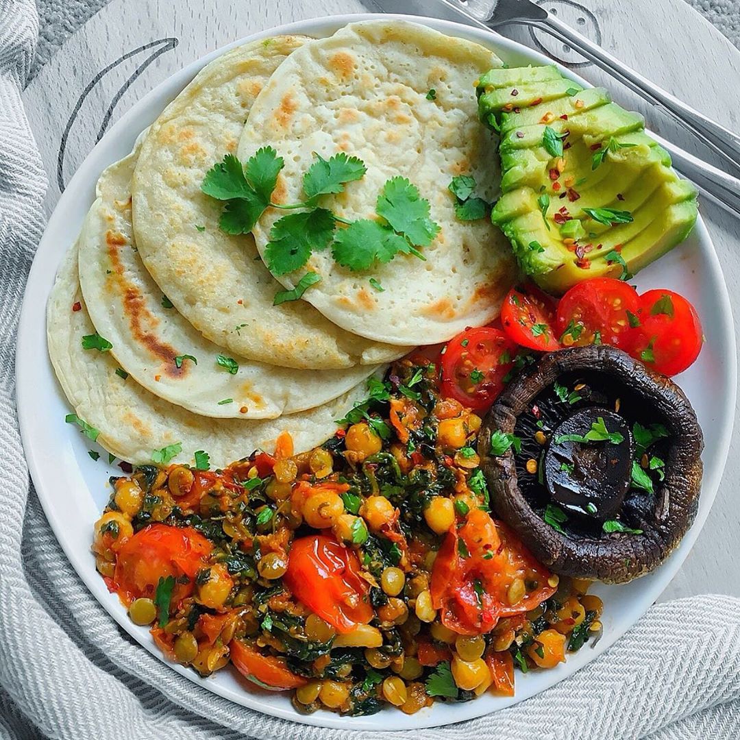 Vegan Tomato and Mushroom Pancakes