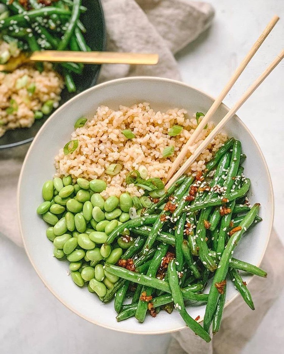 ​Sesame Garlic String Bean Bowls