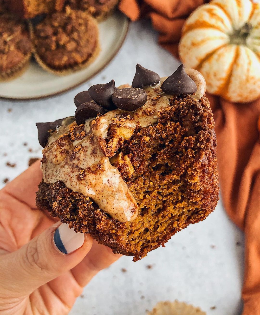 Apple Cider Pumpkin Muffin with Pecan Crumbles