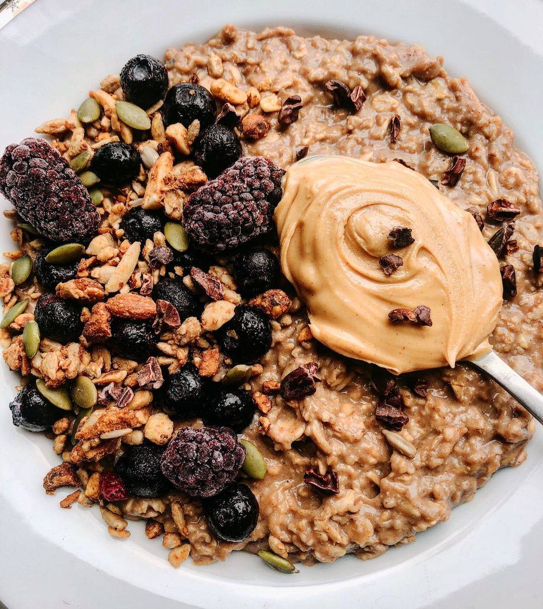 Cozy Cacao Oats with Peanut Butter