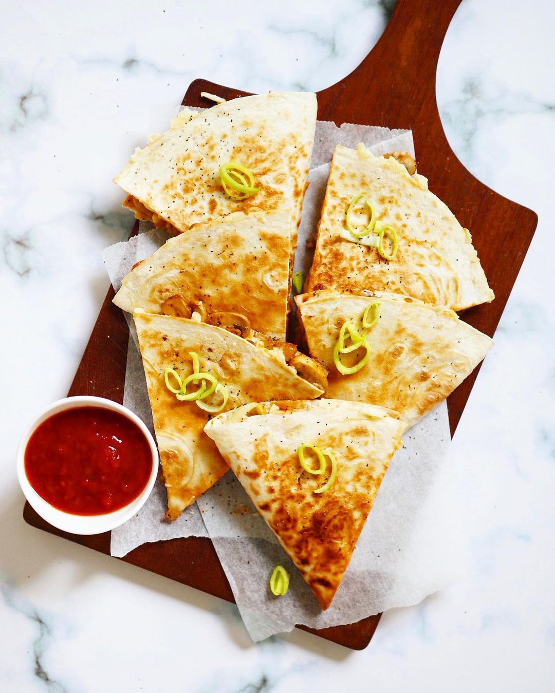 Easy Vegan Mushroom and Cheese Quesadillas