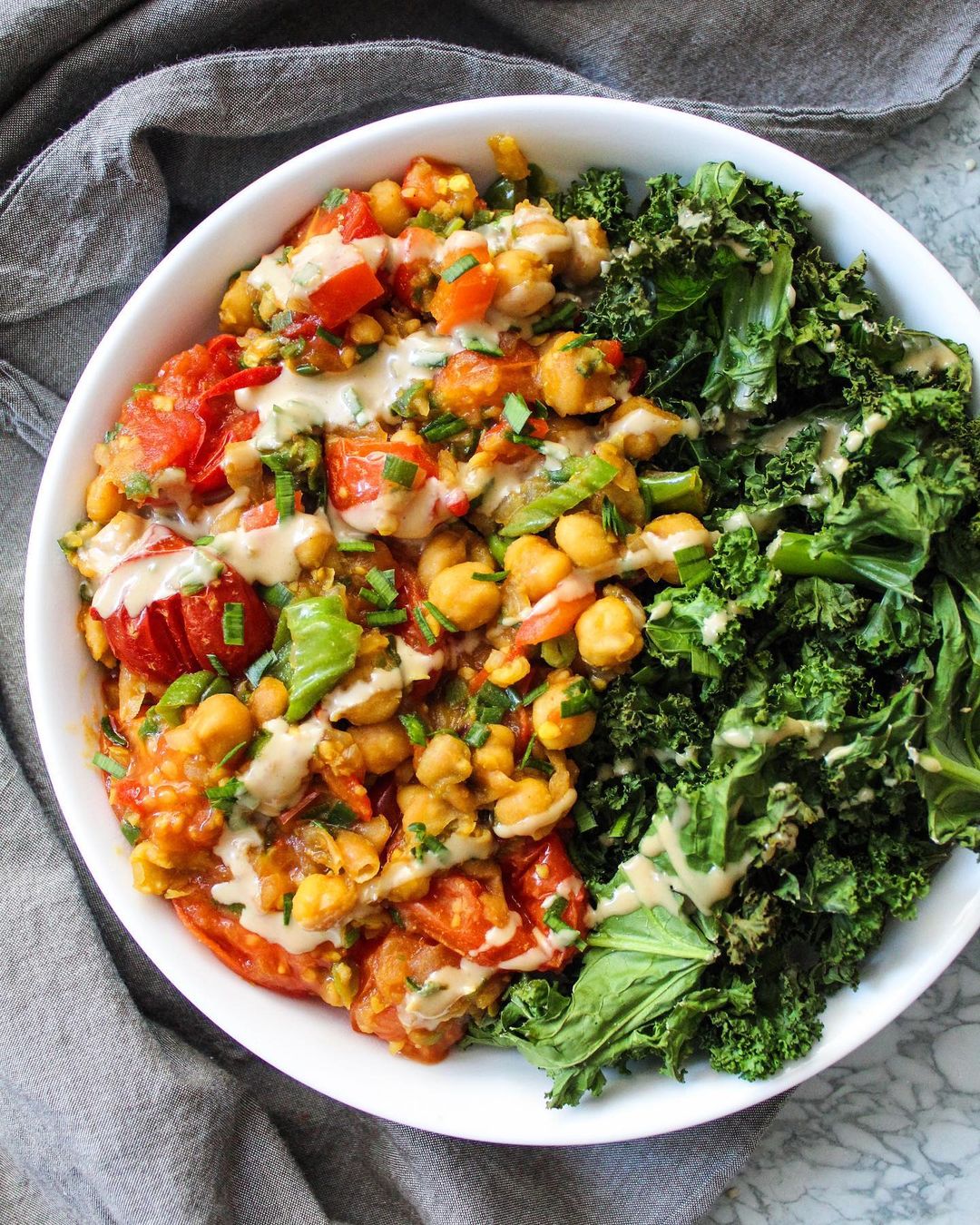 Savory Chickpea and Kale Stirfry Breakfast