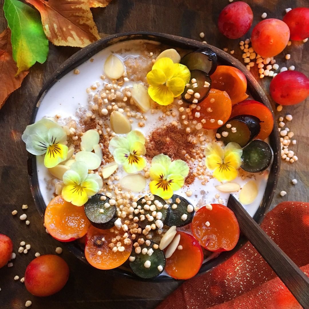 Chai Spiced Oatmeal with Almonds and Maple Syrup