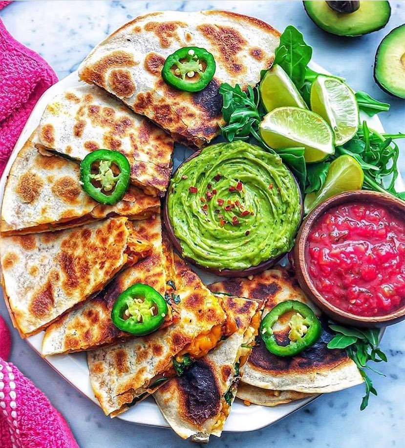 Veggie Quesadillas with Grilled Vegetables and Vegan Cheese