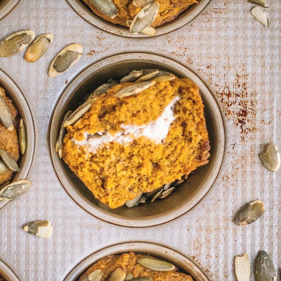 Vegan Pumpkin Muffins with Maple Cream Cheese