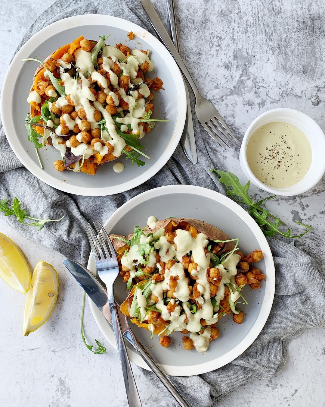 Baked Sweet Potatoes Buddha Bowl