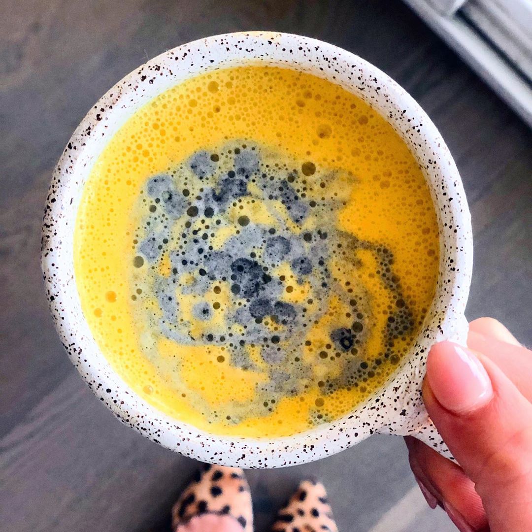 Halloween Turmeric and Activated Charcoal Latte