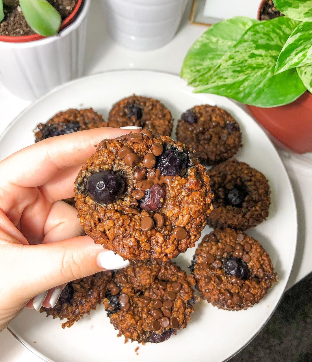 Banana Blueberry Chocolate Muffins