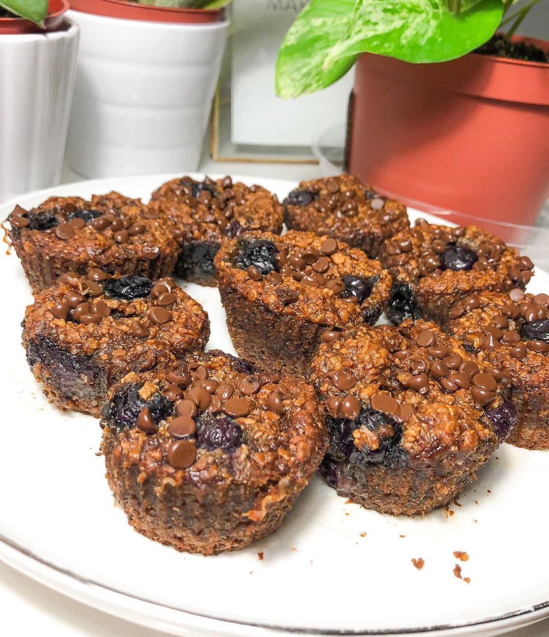 Banana Blueberry Chocolate Muffins