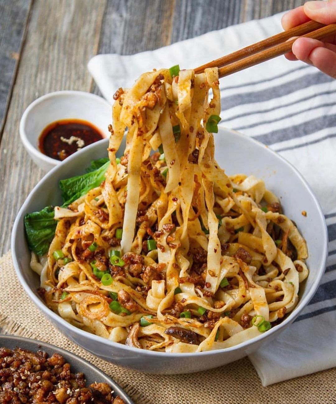 Vegan Chili Pan Mee with Homemade Noodles