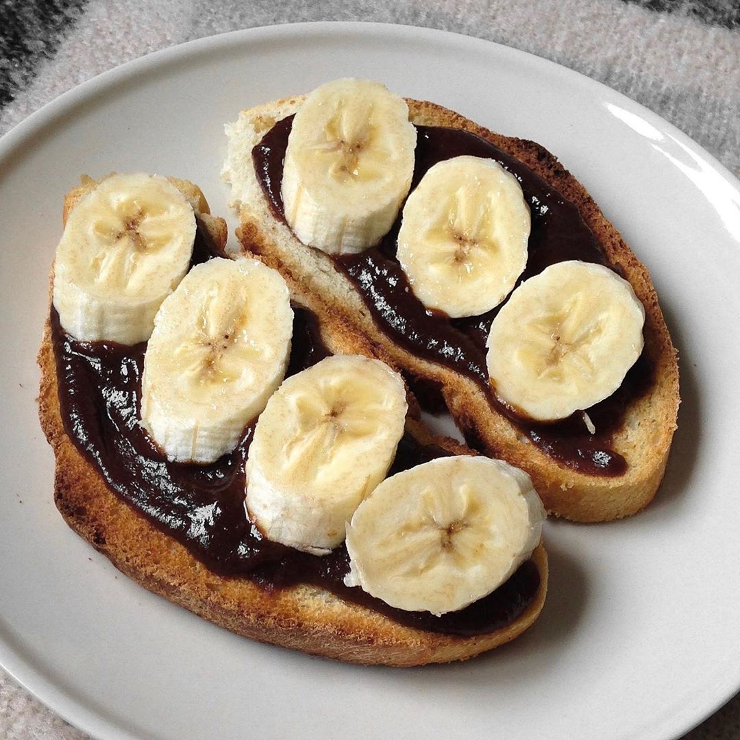Delicious Chocolate Banana Toast Breakfast