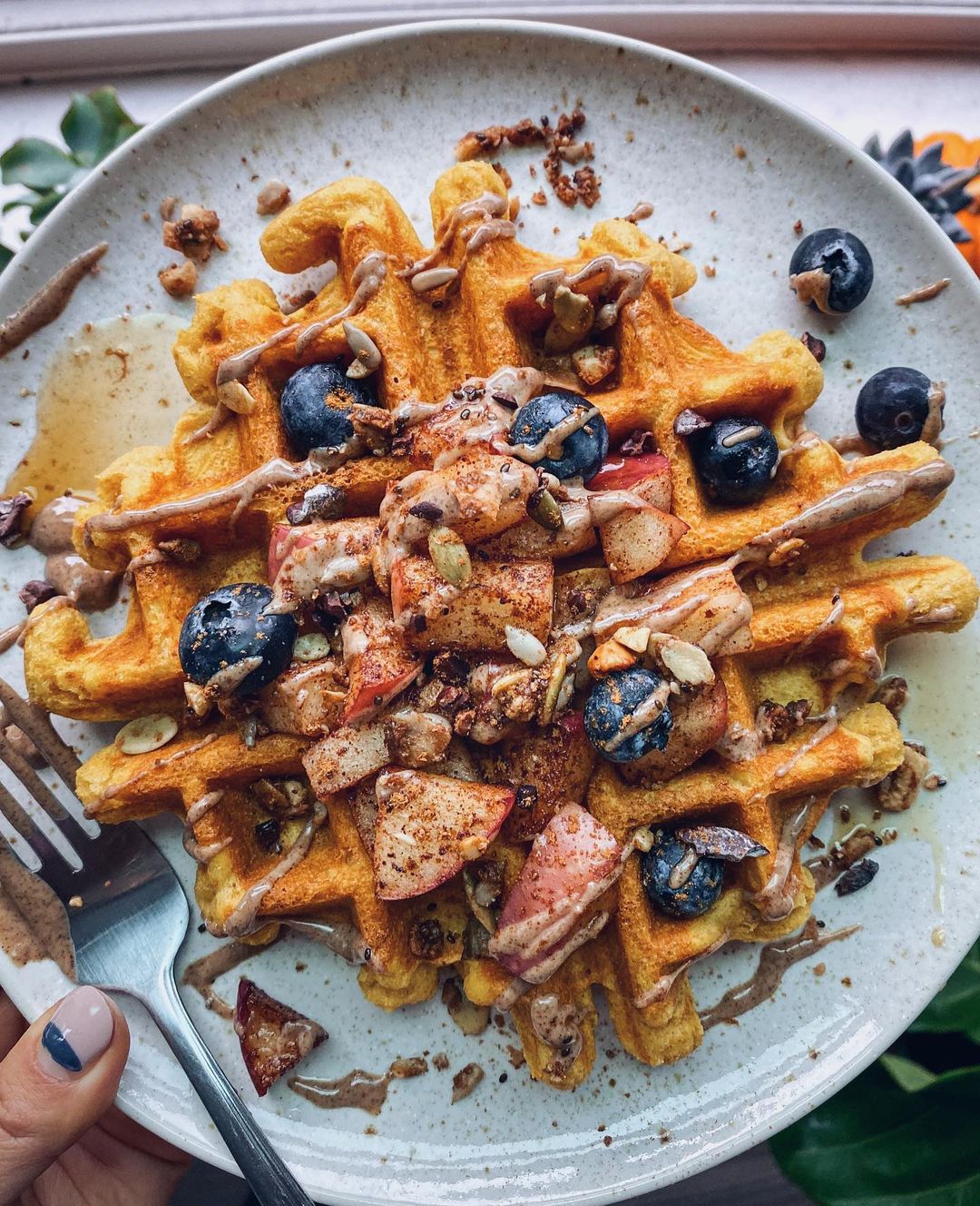 Fluffy Paleo Pumpkin Waffle