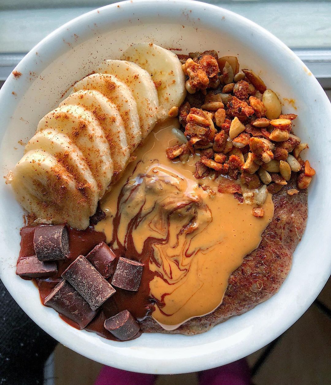 Warm Paleo Oatmeal with Nut Butter Topping
