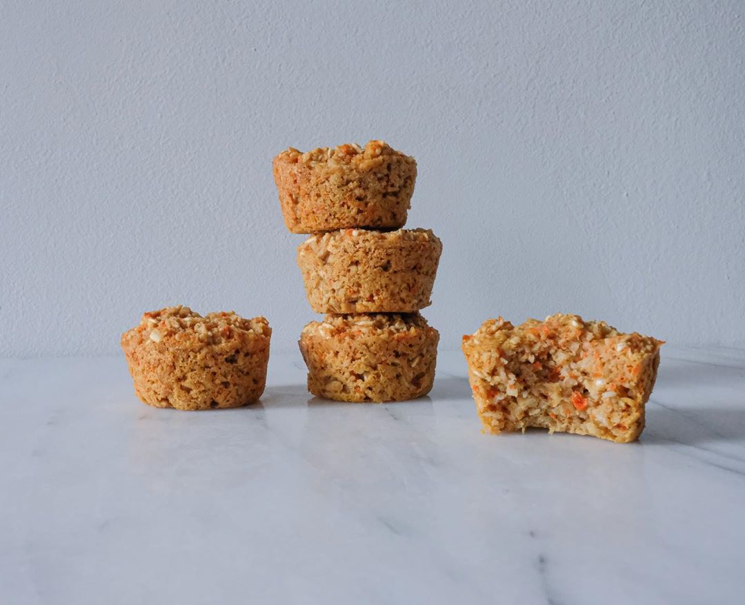 Carrot Applesauce Oat Mini Muffins