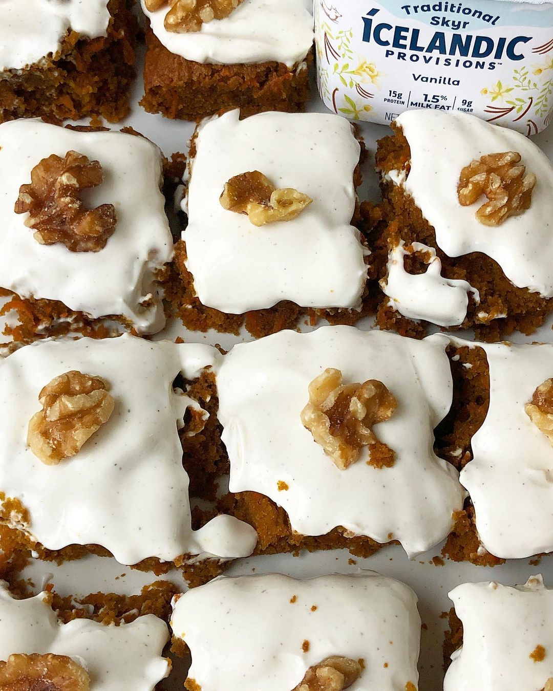Carrot Cake Bars with Yogurt Frosting