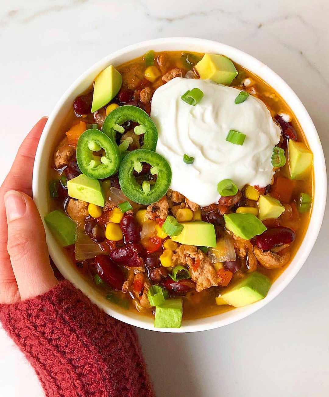 Hearty Loaded Turkey Chili in Crockpot