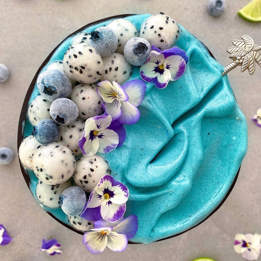 Refreshing Super Bowl Smoothie with Fruits and Spirulina