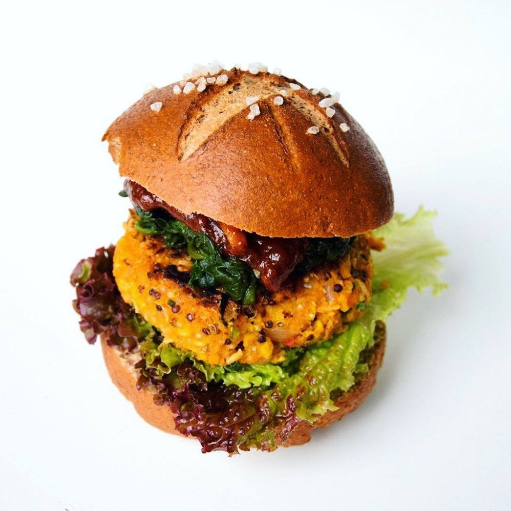 Homemade Vegan Burger with Lentil Quinoa Patty