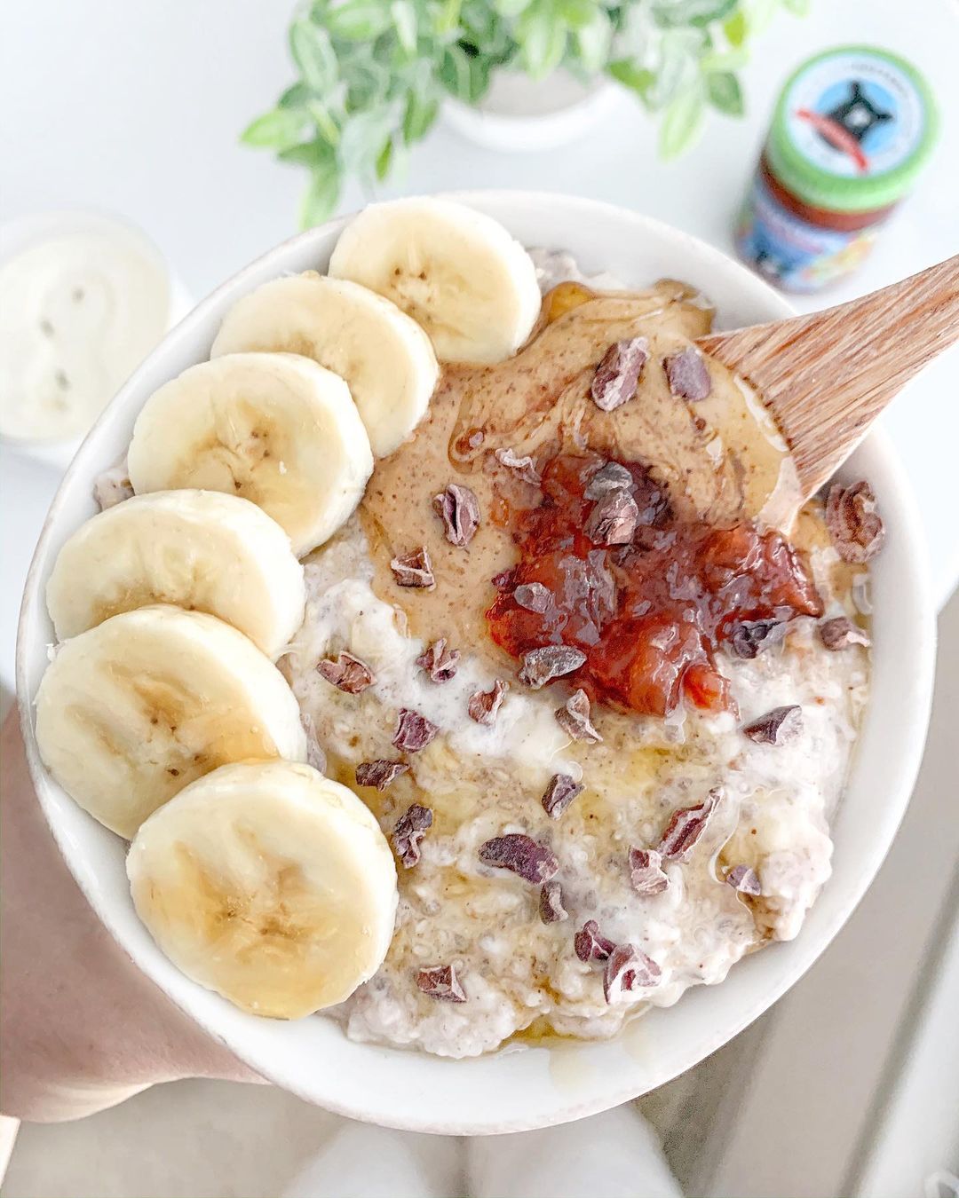 Strawberry Banana Chia Oat Pudding