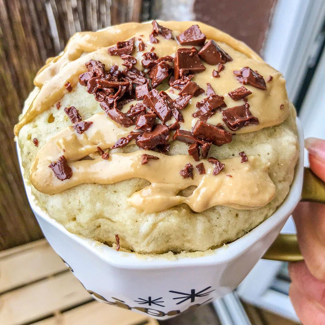 Fluffy Mug Cake with Banana and Chocolate