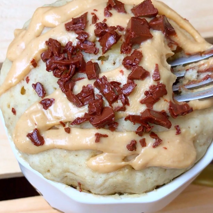 Fluffy Mug Cake with Banana and Chocolate