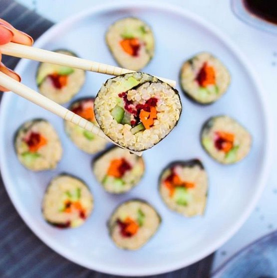 Rainbow Quinoa Sushi Rolls