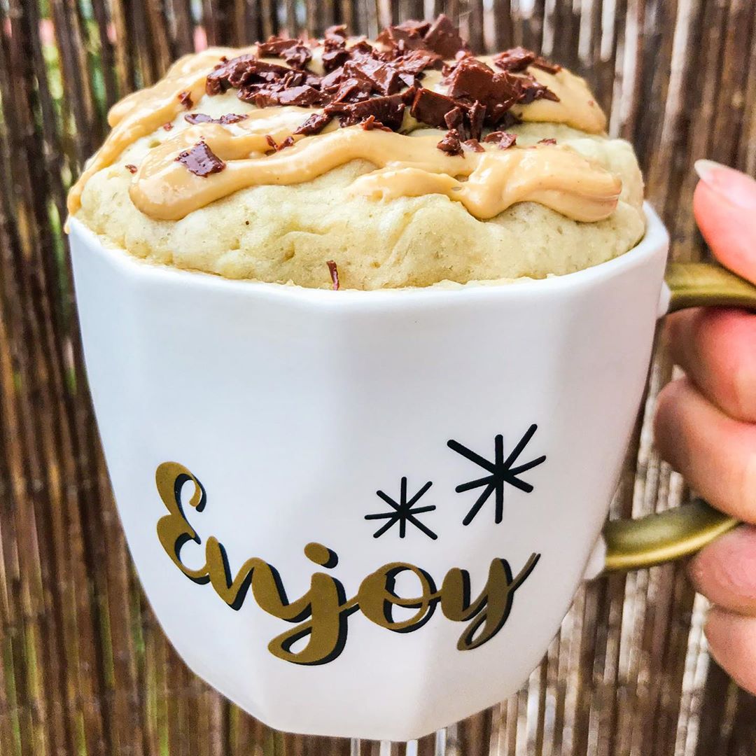 Fluffy Mug Cake with Banana and Chocolate